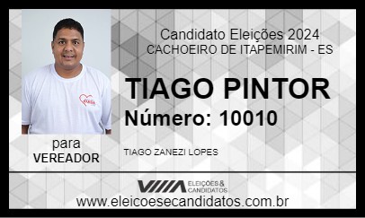 Candidato TIAGO PINTOR 2024 - CACHOEIRO DE ITAPEMIRIM - Eleições