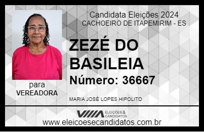 Candidato ZEZÉ DO BASILEIA 2024 - CACHOEIRO DE ITAPEMIRIM - Eleições