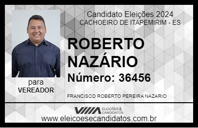 Candidato ROBERTO NAZÁRIO 2024 - CACHOEIRO DE ITAPEMIRIM - Eleições