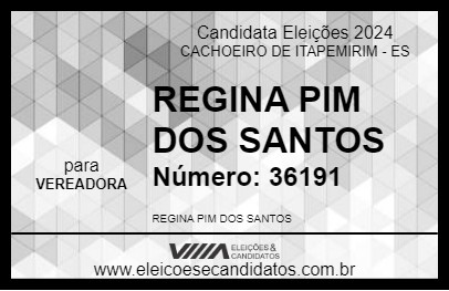 Candidato REGINA PIM 2024 - CACHOEIRO DE ITAPEMIRIM - Eleições