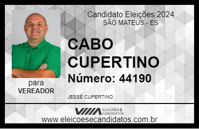 Candidato CABO CUPERTINO 2024 - SÃO MATEUS - Eleições