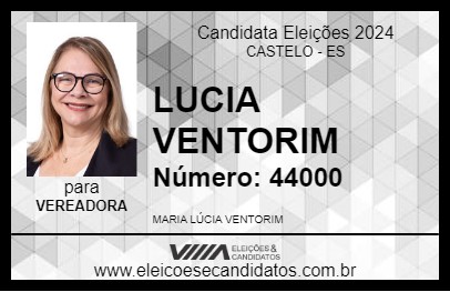 Candidato LUCIA VENTORIM 2024 - CASTELO - Eleições