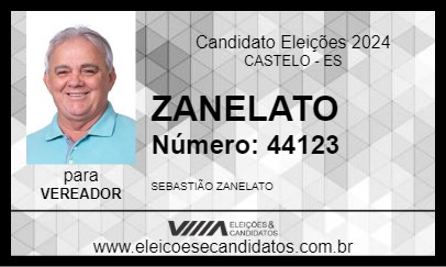 Candidato ZANELATO 2024 - CASTELO - Eleições