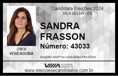 Candidato SANDRA FRASSON 2024 - VILA VELHA - Eleições