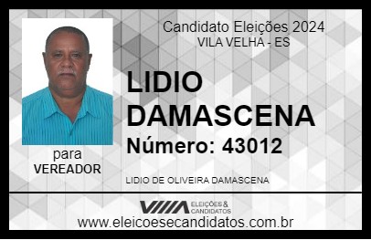 Candidato LIDIO DAMASCENA 2024 - VILA VELHA - Eleições