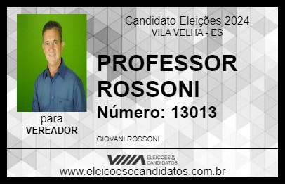 Candidato PROFESSOR ROSSONI 2024 - VILA VELHA - Eleições