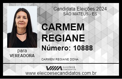 Candidato CARMEM REGIANE 2024 - SÃO MATEUS - Eleições