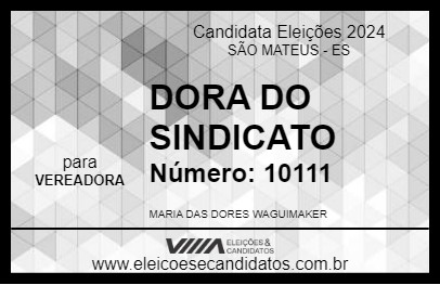 Candidato DORA DO SINDICATO 2024 - SÃO MATEUS - Eleições