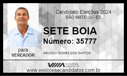 Candidato SETE BOIA 2024 - SÃO MATEUS - Eleições