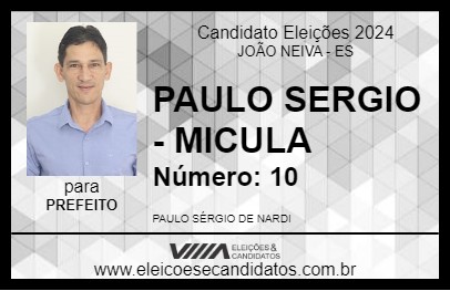 Candidato PAULO SERGIO - MICULA 2024 - JOÃO NEIVA - Eleições