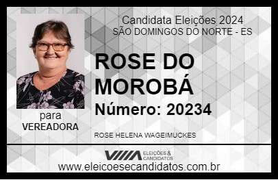 Candidato ROSE DO MOROBÁ 2024 - SÃO DOMINGOS DO NORTE - Eleições