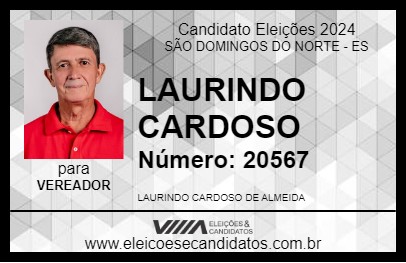 Candidato LAURINDO CARDOSO 2024 - SÃO DOMINGOS DO NORTE - Eleições