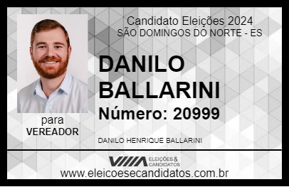 Candidato DANILO BALLARINI 2024 - SÃO DOMINGOS DO NORTE - Eleições