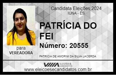 Candidato PATRÍCIA DO FEI 2024 - IÚNA - Eleições