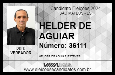 Candidato HELDER DE AGUIAR 2024 - SÃO MATEUS - Eleições