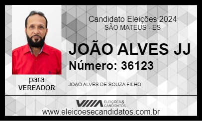 Candidato JOÃO ALVES JJ 2024 - SÃO MATEUS - Eleições