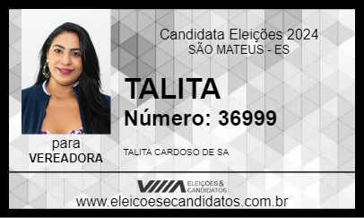 Candidato TALITA 2024 - SÃO MATEUS - Eleições