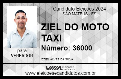 Candidato ZIEL DO MOTO TAXI 2024 - SÃO MATEUS - Eleições