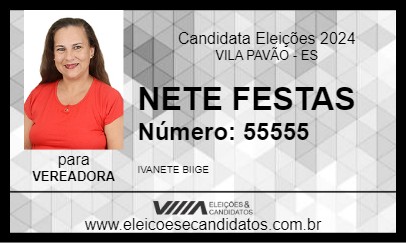 Candidato NETE FESTAS 2024 - VILA PAVÃO - Eleições