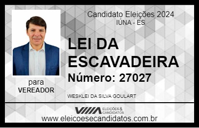 Candidato LEI DA ESCAVADEIRA 2024 - IÚNA - Eleições