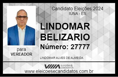 Candidato LINDOMAR BELIZARIO 2024 - IÚNA - Eleições