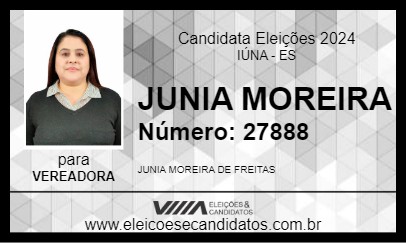 Candidato JUNIA MOREIRA 2024 - IÚNA - Eleições