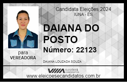 Candidato DAIANA DO POSTO 2024 - IÚNA - Eleições