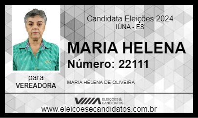 Candidato MARIA HELENA 2024 - IÚNA - Eleições