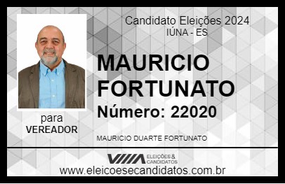 Candidato MAURICIO FORTUNATO 2024 - IÚNA - Eleições