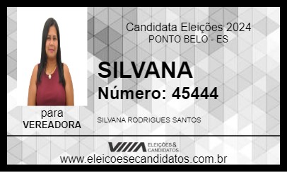 Candidato SILVANA 2024 - PONTO BELO - Eleições