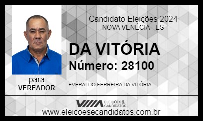 Candidato DA VITÓRIA 2024 - NOVA VENÉCIA - Eleições