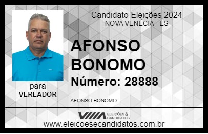 Candidato AFONSO BONOMO 2024 - NOVA VENÉCIA - Eleições