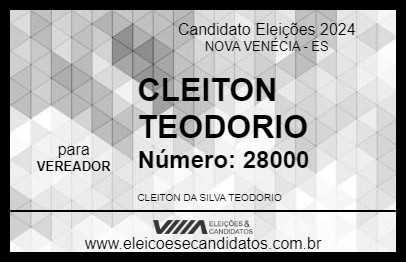 Candidato CLEITON TEODORIO 2024 - NOVA VENÉCIA - Eleições