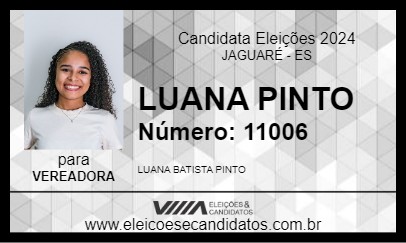 Candidato LUANA PINTO 2024 - JAGUARÉ - Eleições