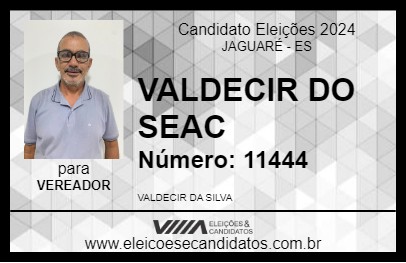 Candidato VALDECIR DO SEAC 2024 - JAGUARÉ - Eleições