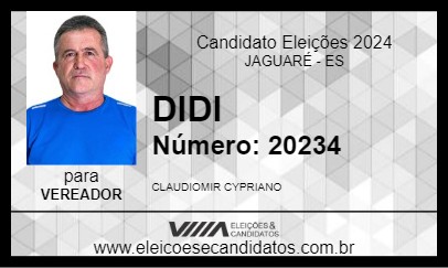 Candidato DIDI 2024 - JAGUARÉ - Eleições