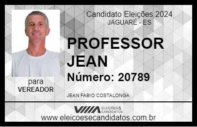 Candidato PROFESSOR JEAN 2024 - JAGUARÉ - Eleições