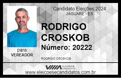 Candidato RODRIGO CROSKOB 2024 - JAGUARÉ - Eleições