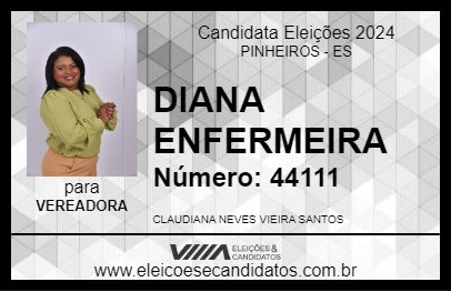 Candidato DIANA ENFERMEIRA 2024 - PINHEIROS - Eleições