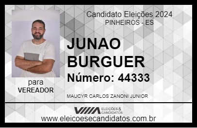 Candidato JUNAO BURGUER 2024 - PINHEIROS - Eleições