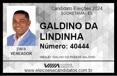 Candidato GALDINO DA LINDINHA 2024 - SOORETAMA - Eleições