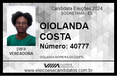 Candidato OIOLANDA COSTA 2024 - SOORETAMA - Eleições