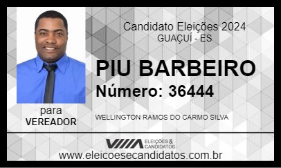 Candidato PIU BARBEIRO 2024 - GUAÇUÍ - Eleições