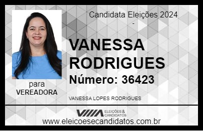 Candidato VANESSA RODRIGUES 2024 - GUAÇUÍ - Eleições