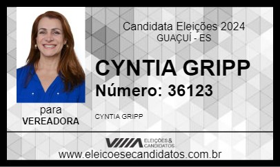 Candidato CYNTIA GRIPP 2024 - GUAÇUÍ - Eleições