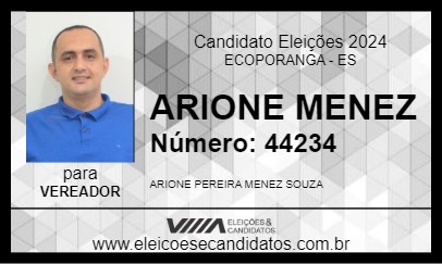 Candidato ARIONE MENEZ 2024 - ECOPORANGA - Eleições