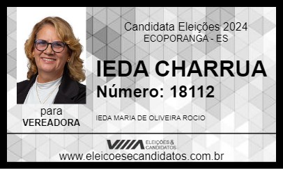 Candidato IEDA CHARRUA 2024 - ECOPORANGA - Eleições