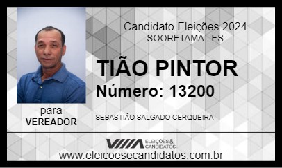 Candidato TIÃO PINTOR 2024 - SOORETAMA - Eleições