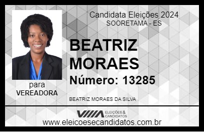 Candidato BEATRIZ MORAES 2024 - SOORETAMA - Eleições