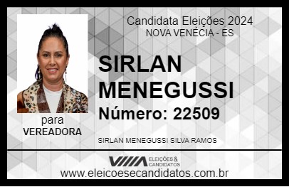 Candidato SIRLAN MENEGUSSI 2024 - NOVA VENÉCIA - Eleições